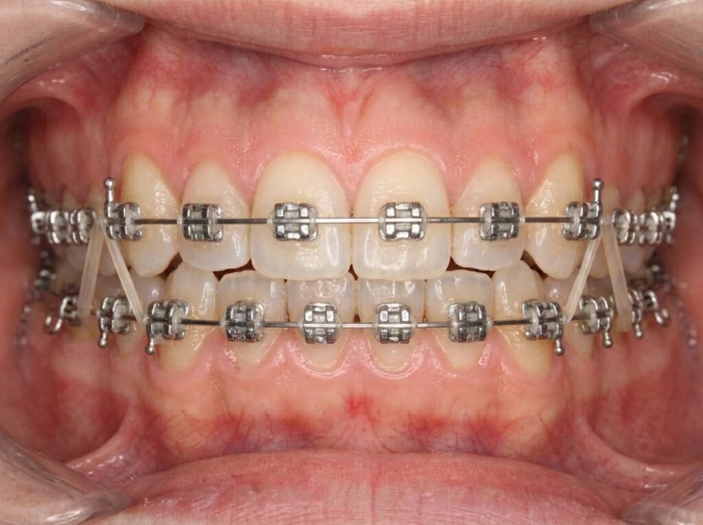 Después de tratamiento de ortodoncia con apiñamiento dental